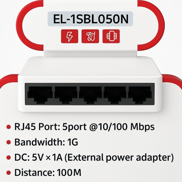 سوئیچ شبکه 5 پورت الکاتو مدل EL-1SBL050N